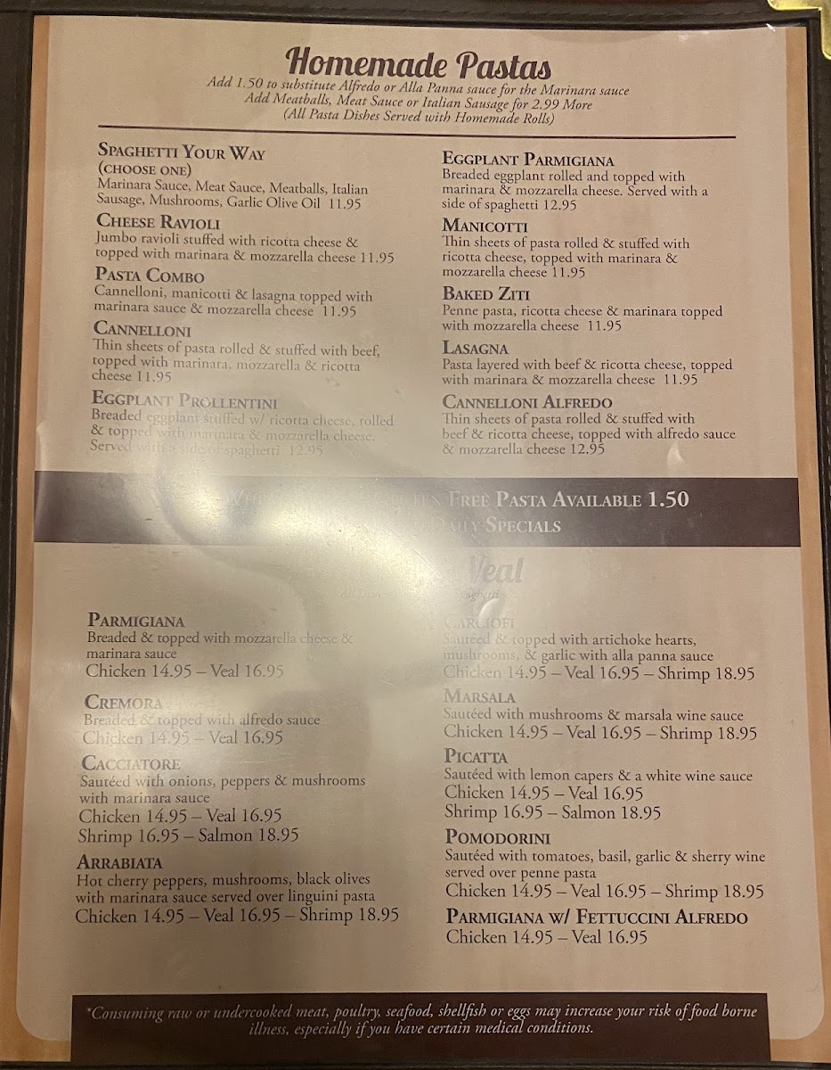 Menu Luigiano's Italian Ristorante-1